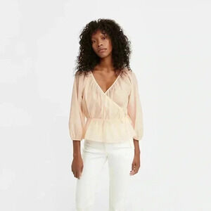 NWT Levi’s DELILAH WRAP PUFF SLEEVE TOP Small